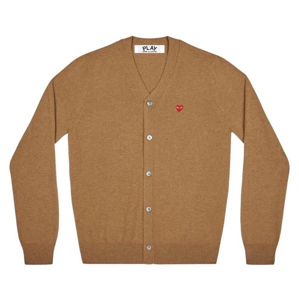 Comme des Garçons Play Mini Heart cardigan tan brown L